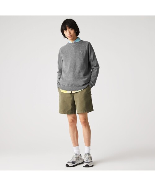 LACOSTE L!VE（ラコステライブ）の「LACOSTE L!VE コットンブレンドセーター（ニット/セーター・メンズ・グレー/ネイビー・S/M/L/XS）」の3枚目の写真