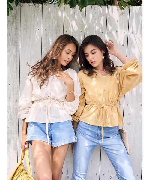To the sea(トゥーザシー)の「コットンレースバックオープンブラウス(シャツ/ブラウス・レディース・カーキ/ピンク/アイボリー/イエロー系その他・FREE)」の17枚目の写真