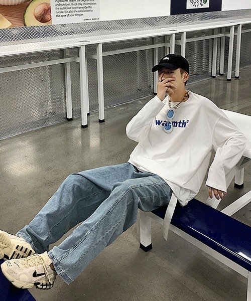 NOWLE（ノウル）の「【NOWLE】ストリート カラー ロゴ ロンT（Tシャツ/カットソー・メンズ・ホワイト/ブラック/グレー/ライム/オレンジ/ブルー・MEDIUM/LARGE/X-LARGE/XX-LARGE）」の7枚目の写真