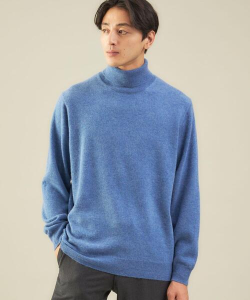 green label relaxing(グリーンレーベルリラクシング)の「カシミヤ 天竺 タートルネック ニット(ニット/セーター・メンズ・グレー/ブラック/コバルトブルー・S/M/XL/L)」の7枚目の写真