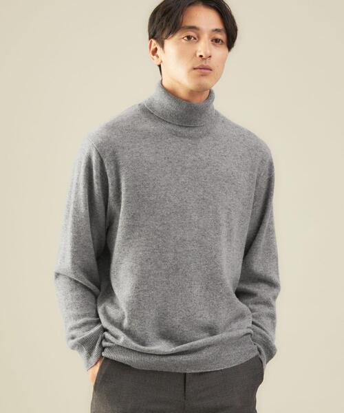 green label relaxing(グリーンレーベルリラクシング)の「カシミヤ 天竺 タートルネック ニット(ニット/セーター・メンズ・グレー/ブラック/コバルトブルー・S/M/XL/L)」の8枚目の写真