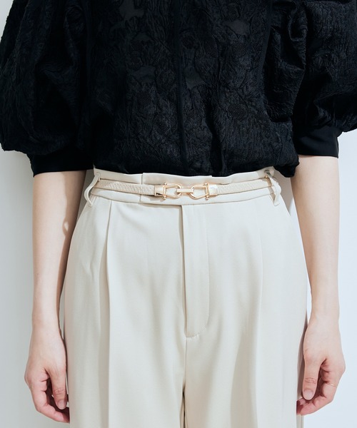 VIS（ビス）の「ホースシュービットゴムベルト（ベルト・レディース・ベージュ系その他/ブラック/ダークブラウン・FREE）」の3枚目の写真