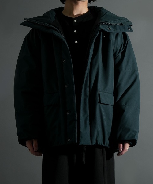 セール】ポリストレッチ ボリューム中綿ダウンジャケット キルティング