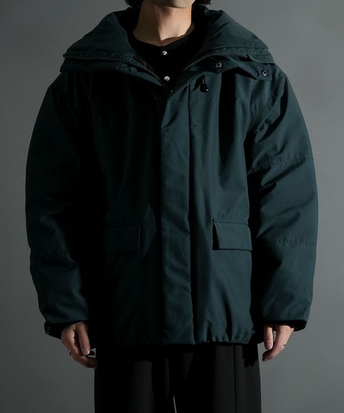 セール】ポリストレッチ ボリューム中綿ダウンジャケット キルティング