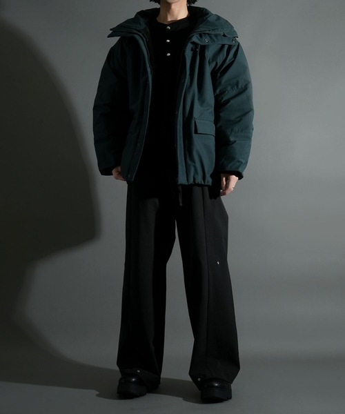 セール】ポリストレッチ ボリューム中綿ダウンジャケット キルティング