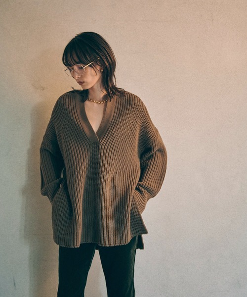MATURED(マチュアード)の「【MATURED/マチュアード】ルーズポロニット(ニット/セーター・レディース・ベージュ/カーキ・FREE)」の8枚目の写真