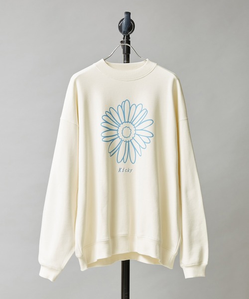 re_k by JUNRED（レクバイジュンレッド）の「【　re_k by JUNRED　】デイジーモックネックBIGバルーンスウェット（スウェット・メンズ・ホワイト/チャコールグレー/ラベンダー・L/M/S/LL）」の2枚目の写真