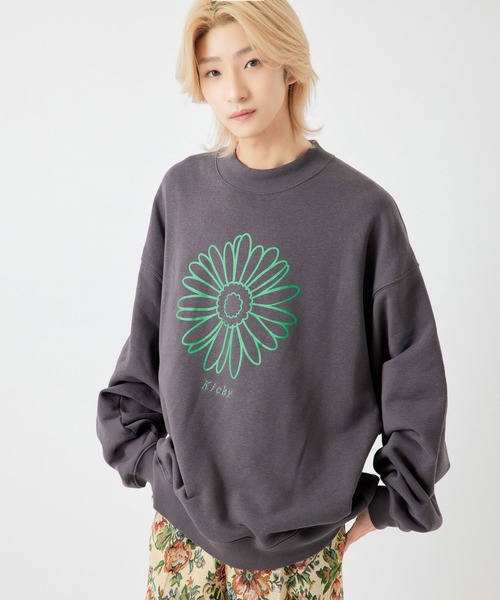 re_k by JUNRED（レクバイジュンレッド）の「【　re_k by JUNRED　】デイジーモックネックBIGバルーンスウェット（スウェット・メンズ・ホワイト/チャコールグレー/ラベンダー・L/M/S/LL）」の12枚目の写真