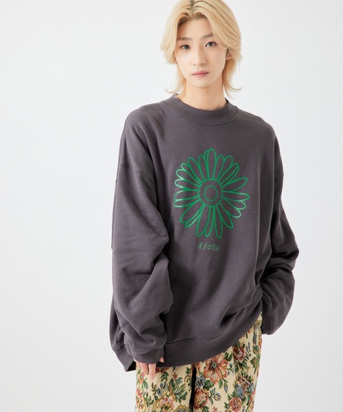 re_k by JUNRED（レクバイジュンレッド）の「【　re_k by JUNRED　】デイジーモックネックBIGバルーンスウェット（スウェット・メンズ・ホワイト/チャコールグレー/ラベンダー・L/M/S/LL）」の13枚目の写真