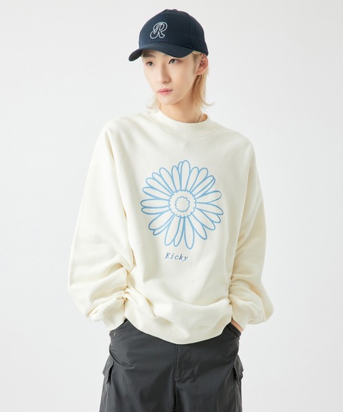 re_k by JUNRED（レクバイジュンレッド）の「【　re_k by JUNRED　】デイジーモックネックBIGバルーンスウェット（スウェット・メンズ・ホワイト/チャコールグレー/ラベンダー・L/M/S/LL）」の15枚目の写真