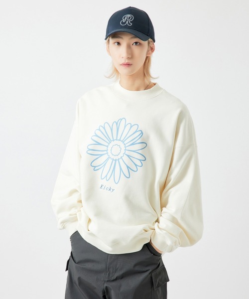 re_k by JUNRED（レクバイジュンレッド）の「【　re_k by JUNRED　】デイジーモックネックBIGバルーンスウェット（スウェット・メンズ・ホワイト/チャコールグレー/ラベンダー・L/M/S/LL）」の16枚目の写真