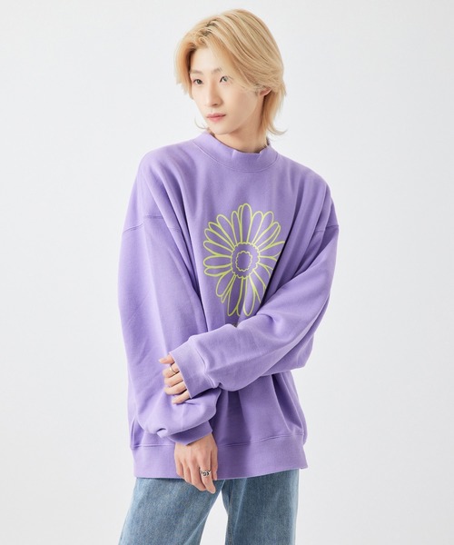 re_k by JUNRED（レクバイジュンレッド）の「【　re_k by JUNRED　】デイジーモックネックBIGバルーンスウェット（スウェット・メンズ・ホワイト/チャコールグレー/ラベンダー・L/M/S/LL）」の19枚目の写真