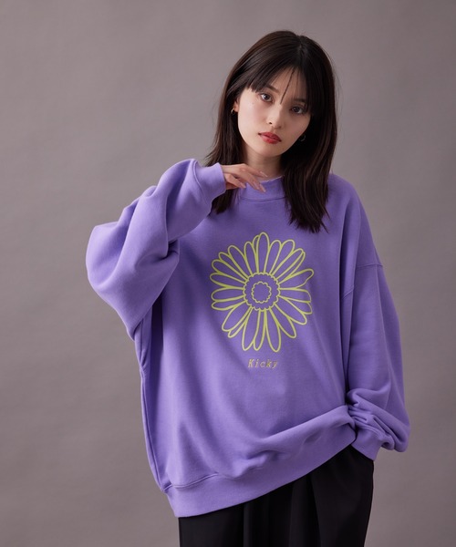 re_k by JUNRED（レクバイジュンレッド）の「【　re_k by JUNRED　】デイジーモックネックBIGバルーンスウェット（スウェット・メンズ・ホワイト/チャコールグレー/ラベンダー・L/M/S/LL）」の4枚目の写真