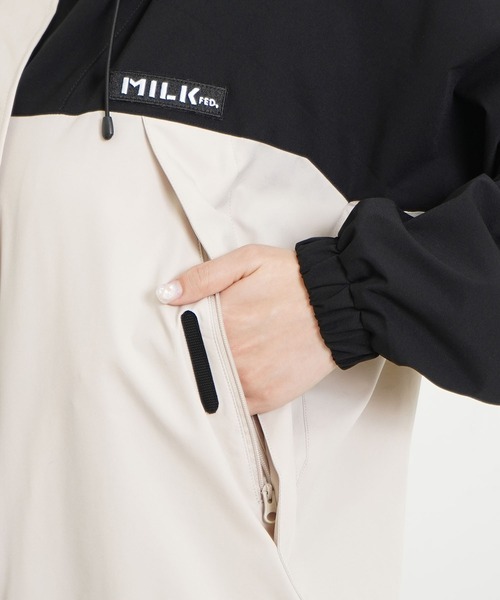 MILKFED.（ミルクフェド）の「BACK LOGO BICOLOR MOUNTAIN PARKA（ブルゾン・レディース・オフホワイト/ライトピンク/ライトブルー・S/M）」の18枚目の写真