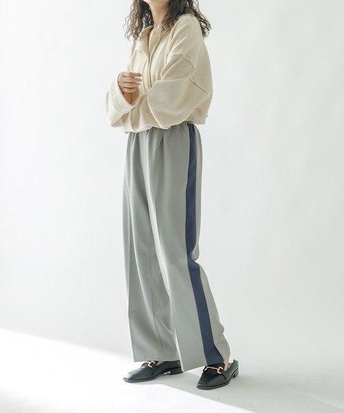 mystic（ミスティック）の「ジャガードショートカーディガン（Tシャツ/カットソー・レディース・ブラック/アイボリー/ブルー・FREE）」の6枚目の写真