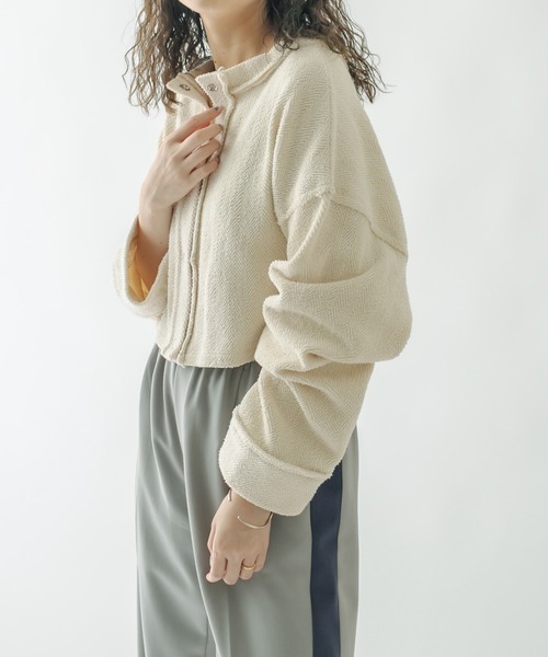 mystic（ミスティック）の「ジャガードショートカーディガン（Tシャツ/カットソー・レディース・ブラック/アイボリー/ブルー・FREE）」の16枚目の写真