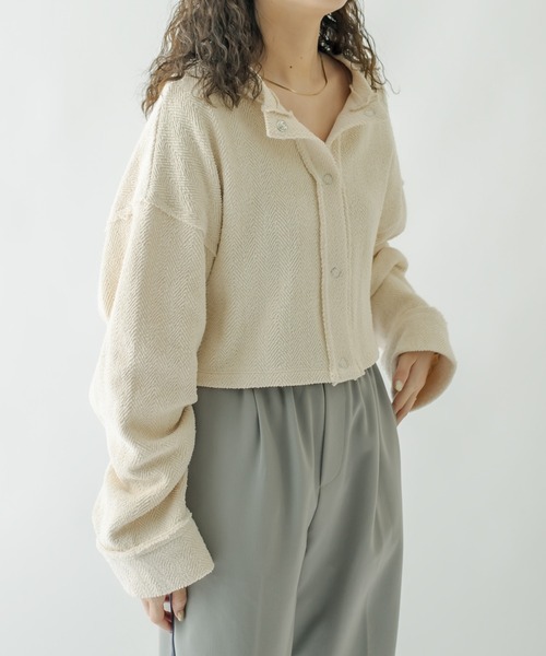 mystic（ミスティック）の「ジャガードショートカーディガン（Tシャツ/カットソー・レディース・ブラック/アイボリー/ブルー・FREE）」の18枚目の写真