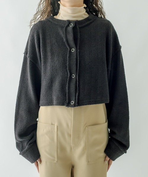 mystic（ミスティック）の「ジャガードショートカーディガン（Tシャツ/カットソー・レディース・ブラック/アイボリー/ブルー・FREE）」の15枚目の写真