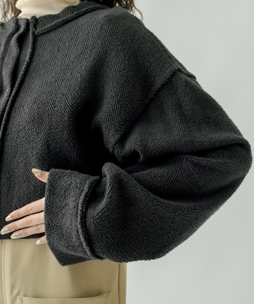 mystic（ミスティック）の「ジャガードショートカーディガン（Tシャツ/カットソー・レディース・ブラック/アイボリー/ブルー・FREE）」の13枚目の写真