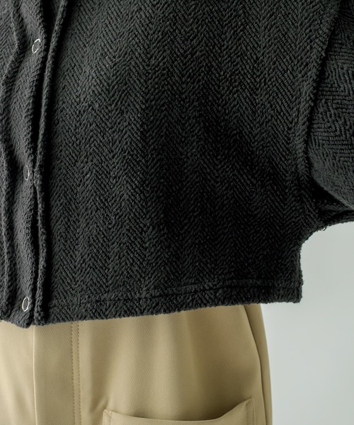 mystic（ミスティック）の「ジャガードショートカーディガン（Tシャツ/カットソー・レディース・ブラック/アイボリー/ブルー・FREE）」の8枚目の写真