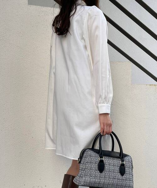 MAJESTIC LEGON（マジェスティックレゴン）の「classicボウタイミニワンピ（ワンピース・レディース・オフホワイト/グレー系その他/ベージュ系その他2・MEDIUM）」の9枚目の写真