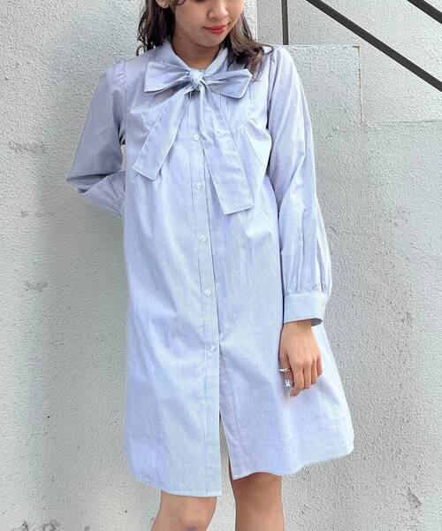 MAJESTIC LEGON（マジェスティックレゴン）の「classicボウタイミニワンピ（ワンピース・レディース・オフホワイト/グレー系その他/ベージュ系その他2・MEDIUM）」の17枚目の写真