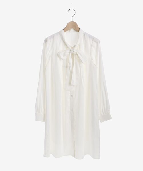 MAJESTIC LEGON（マジェスティックレゴン）の「classicボウタイミニワンピ（ワンピース・レディース・オフホワイト/グレー系その他/ベージュ系その他2・MEDIUM）」の13枚目の写真