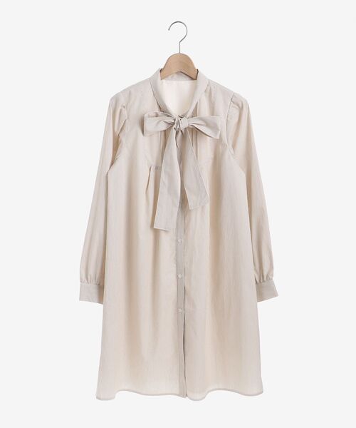 MAJESTIC LEGON（マジェスティックレゴン）の「classicボウタイミニワンピ（ワンピース・レディース・オフホワイト/グレー系その他/ベージュ系その他2・MEDIUM）」の10枚目の写真