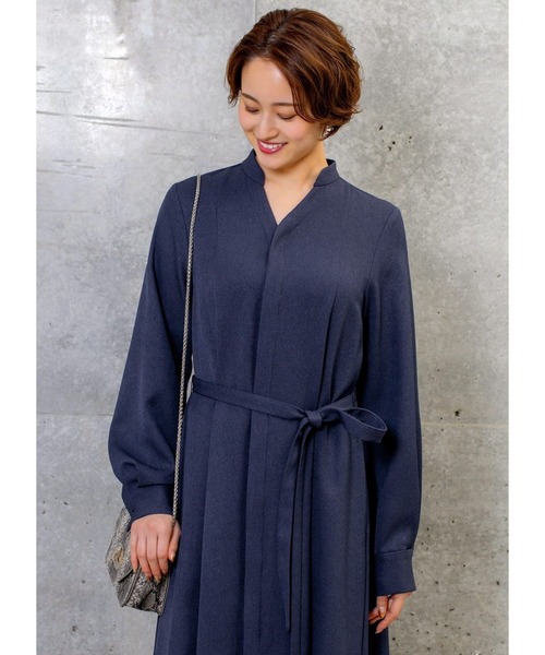 スッキリ見えツイルロングワンピース（ワンピース）｜STYLE DELI