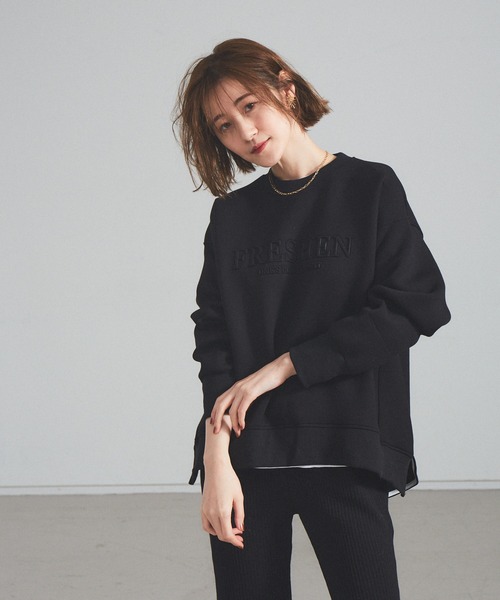 Abahouse Devinette（ドゥヴィネット）の「【Mylanka】 エンボスロゴスウェット（Tシャツ/カットソー・レディース・ブラック/ホワイト・フリー）」の8枚目の写真