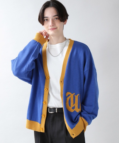 RAGEBLUE(レイジブルー)の「レタードニットVカーディガン/268436(カーディガン/ボレロ・メンズ・ブルー/アイボリー・MEDIUM/LARGE)」の16枚目の写真