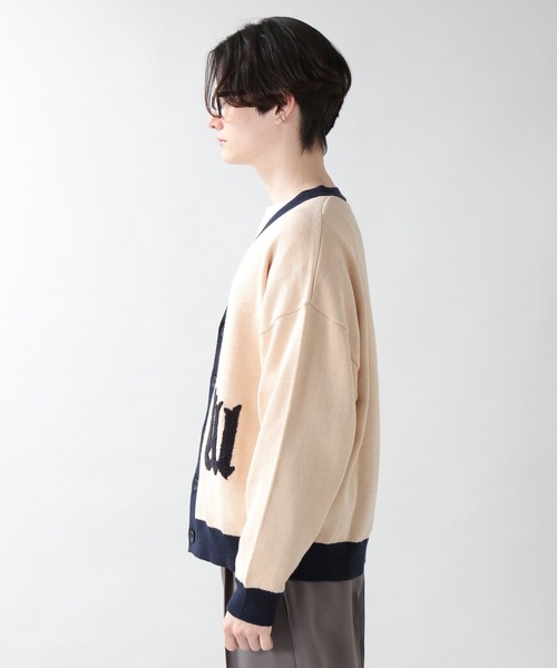 RAGEBLUE(レイジブルー)の「レタードニットVカーディガン/268436(カーディガン/ボレロ・メンズ・ブルー/アイボリー・MEDIUM/LARGE)」の6枚目の写真