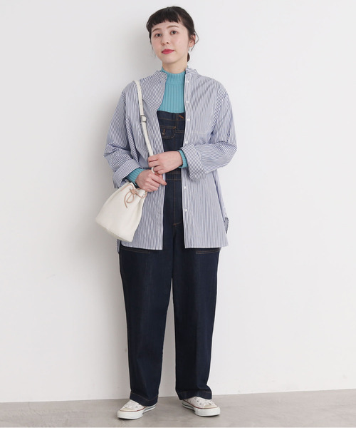 CHILD WOMAN（チャイルドウーマン）の「シュリンクレザー 巾着ショルダーBAG（ショルダーバッグ・レディース・サックスブルー/アイボリー・FREE）」の6枚目の写真