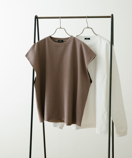 ITEMS URBANRESEARCH（アイテムズ アーバンリサーチ）の「ハニカムワッフルベスト アンサンブル(セットアイテム)（Tシャツ/カットソー・メンズ・グレー/ベージュ/ブラック・MEDIUM/LARGE）」の2枚目の写真