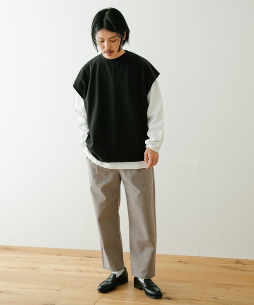 ITEMS URBANRESEARCH（アイテムズ アーバンリサーチ）の「ハニカムワッフルベスト アンサンブル(セットアイテム)（Tシャツ/カットソー・メンズ・グレー/ベージュ/ブラック・MEDIUM/LARGE）」の12枚目の写真
