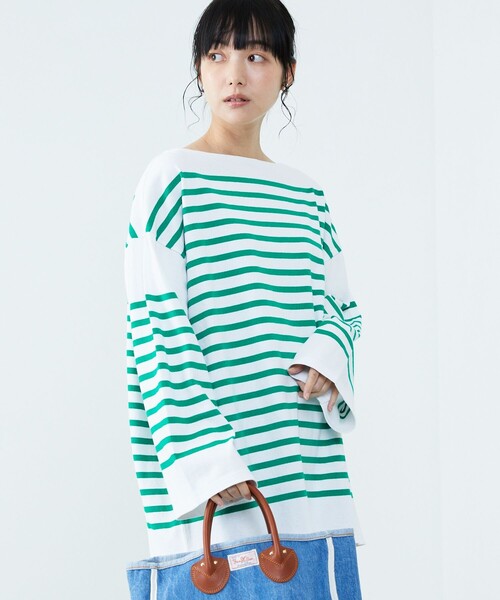 パネルボーダーバスクロングスリーブTシャツ