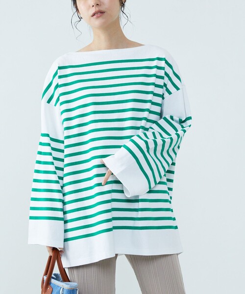 パネルボーダーバスクロングスリーブTシャツ
