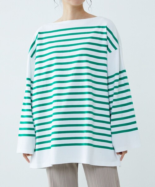 パネルボーダーバスクロングスリーブTシャツ
