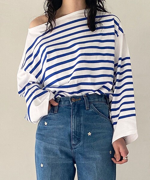 パネルボーダーバスクロングスリーブTシャツ