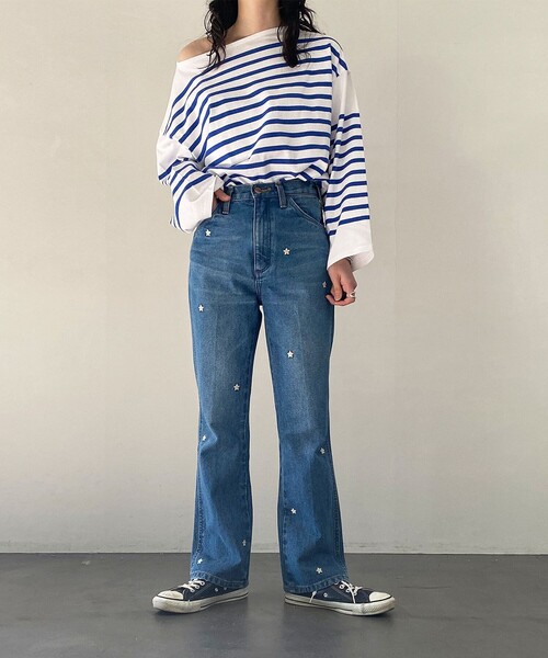 パネルボーダーバスクロングスリーブTシャツ