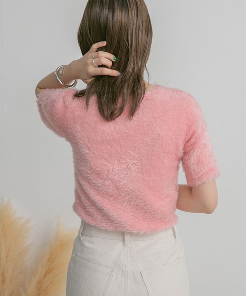 KBF（ケイビーエフ）の「フェザーヤーンセパレートニット（ニット/セーター・レディース・イエロー/ピンク/グレー・ONE）」の20枚目の写真