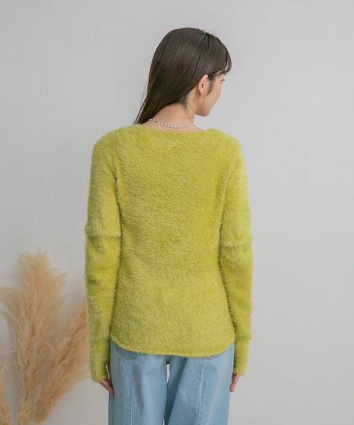 KBF（ケイビーエフ）の「フェザーヤーンセパレートニット（ニット/セーター・レディース・イエロー/ピンク/グレー・ONE）」の18枚目の写真