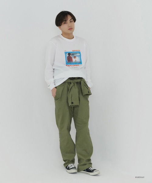 Tina Jojunプリント付き長袖Tシャツ TINA：JOJUN（ティーナジョジュン）の「「E.T.」 プリントロンT