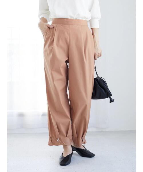 Green　Parks（グリーンパークス）の「裾ドロストデザインパンツ（その他パンツ・レディース・チャコールグレー/ブラウン/グレイッシュベージュ・FREE）」の6枚目の写真