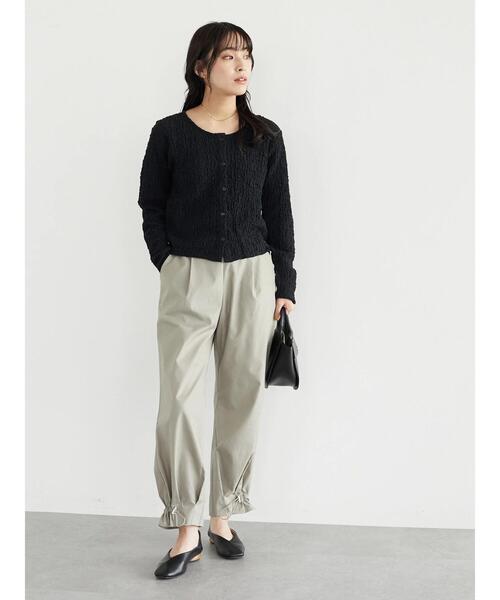 Green　Parks（グリーンパークス）の「裾ドロストデザインパンツ（その他パンツ・レディース・チャコールグレー/ブラウン/グレイッシュベージュ・FREE）」の7枚目の写真