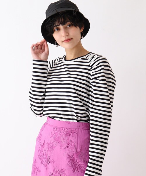 OPAQUE.CLIP（オペークドットクリップ）の「◆【C】ギャザーラグランスリーブカットソー（Tシャツ/カットソー・レディース・ブラック系2/ホワイト系/グリーン系その他4・36/40/38/34）」の3枚目の写真