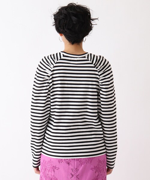 OPAQUE.CLIP（オペークドットクリップ）の「◆【C】ギャザーラグランスリーブカットソー（Tシャツ/カットソー・レディース・ブラック系2/ホワイト系/グリーン系その他4・36/40/38/34）」の6枚目の写真