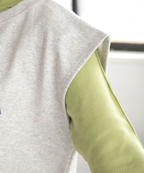 RETRO GIRL（レトロガール）の「ロゴ裏毛ショートベスト（ベスト・レディース・ブルー/グリーン/ライトグレー・FREE）」の13枚目の写真