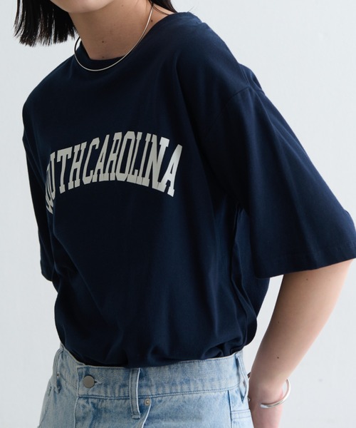 Aunt Marie's（アントマリーズ）の「カレッジロゴT (アソート)（Tシャツ/カットソー・レディース・ホワイト/チャコールグレー/ネイビー/ピンク/ホワイト系その他・FREE）」の5枚目の写真