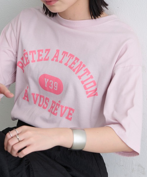 Aunt Marie's（アントマリーズ）の「カレッジロゴT (アソート)（Tシャツ/カットソー・レディース・ホワイト/チャコールグレー/ネイビー/ピンク/ホワイト系その他・FREE）」の20枚目の写真